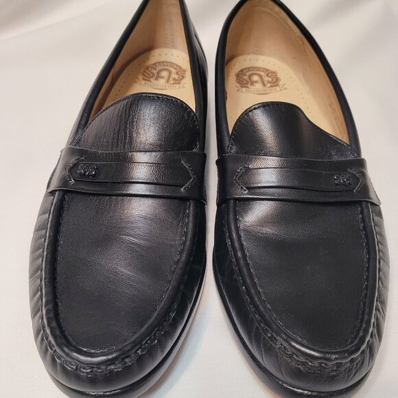 SAS Handsewn Black Leather Loafer Slip On Moccasin Shoes Mens Size 9C,Women 10.5 main image 11